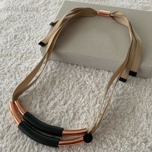 Contemporary mixed media color block necklace